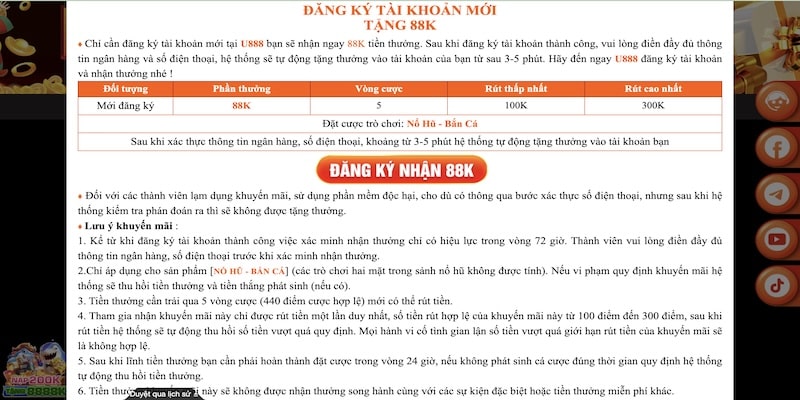 U888 Tặng 88k - Ưu Đãi Đặc Sắc Năm 2025 Tại Thương Hiệu Uy Tín 3 Cách tham gia và giải ngân trong sự kiện lần này